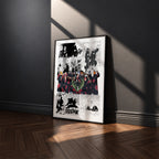 Akatsuki manga poster inspired by Naruto in a black frame against a charcoal gray wall