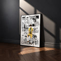 Ashito Aoi manga poster inspired by Aoashi in a black frame against a charcoal gray wall