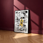 Ashito Aoi manga poster inspired by Aoashi in a black frame against a burgundy wall