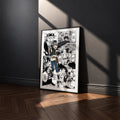 Asta manga poster inspired by Black Clover in a black frame against a charcoal gray wall