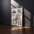 Asuna Yuuki manga poster inspired by Sword Art Online in a black frame against a charcoal gray wall