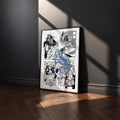 Asuna Yuuki Undine manga poster inspired by Sword Art Online in a black frame against a charcoal gray wall