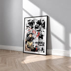 Chihiro Rokuhira manga poster inspired by Kagurabachi in a black frame against a light gray wall