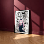 Chika Fujiwara manga poster inspired by Kaguya-sama: Love Is War in a black frame against a burgundy wall