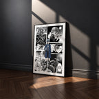 Ciel Phantomhive manga poster inspired by Black Butler in a black frame against a charcoal gray wall