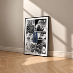 Ciel Phantomhive manga poster inspired by Black Butler in a black frame against a warm beige wall