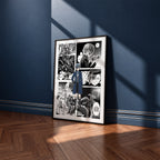 Ciel Phantomhive manga poster inspired by Black Butler in a black frame against a navy blue wall
