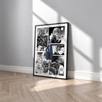 Ciel Phantomhive manga poster inspired by Black Butler in a black frame against a light gray wall