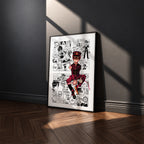 Hanako manga poster inspired by Toilet-Bound Hanako-kun in a black frame against a charcoal gray wall