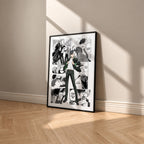 Haruka Sakura manga poster inspired by Wind Breaker in a black frame against a warm beige wall