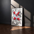Inuyasha manga poster inspired by Inuyasha in a black frame against a charcoal gray wall
