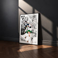 Kagome Higurashi manga poster inspired by Inuyasha in a black frame against a charcoal gray wall