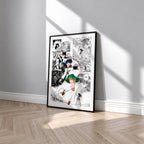 Kagome Higurashi manga poster inspired by Inuyasha in a black frame against a light gray wall