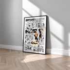 Karasuno High manga poster inspired by Haikyu!! in a black frame against a light gray wall
