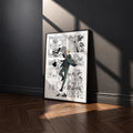 Loid Forger manga poster inspired by Spy x Family in a black frame against a charcoal gray wall