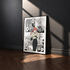 Makima manga poster inspired by Chainsaw Man in a black frame against a charcoal gray wall