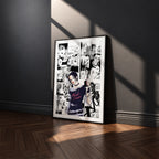 Nana Osaki manga poster inspired by Nana in a black frame against a charcoal gray wall