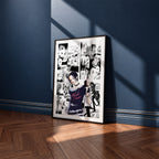 Nana Osaki manga poster inspired by Nana in a black frame against a navy blue wall