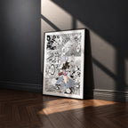 Noelle Silva manga poster inspired by Black Clover in a black frame against a charcoal gray wall