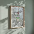 Video of the Makoto Kino Sailor Jupiter manga poster inspired by Sailor Moon in a light wood frame on a sage green wall