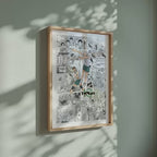 Video of the Date Tech High manga poster inspired by Haikyu!! in a light wood frame on a sage green wall
