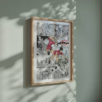 Video of the Nekoma High manga poster inspired by Haikyu!! in a light wood frame on a sage green wall