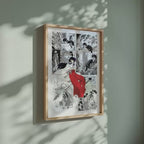 Video of the Kikyo manga poster inspired by Inuyasha in a light wood frame on a sage green wall