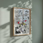 Video of the Sesshomaru manga poster inspired by Inuyasha in a light wood frame on a sage green wall