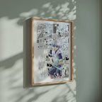 Video of the Killua Zoldyck manga poster inspired by Hunter x Hunter in a light wood frame on a sage green wall