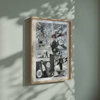 Video of the Hayato Suo manga poster inspired by Wind Breaker in a light wood frame on a sage green wall