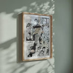 Video of the Neji Hyuga manga poster inspired by Naruto in a light wood frame on a sage green wall
