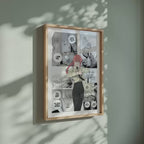 Video of the Makima manga poster inspired by Chainsaw Man in a light wood frame on a sage green wall