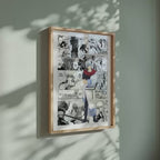 Video of the Gintoki Sakata manga poster inspired by Gintama in a light wood frame on a sage green wall
