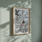 Video of the Noelle Silva manga poster inspired by Black Clover in a light wood frame on a sage green wall