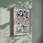 Video of the Anya Forger manga poster inspired by Spy x Family in a light wood frame on a sage green wall