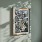 Video of the Jean Kirstein manga poster inspired by Attack on Titan in a light wood frame on a sage green wall