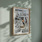 Video of the Karasuno High manga poster inspired by Haikyu!! in a light wood frame on a sage green wall