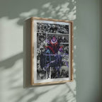 Video of the Shadow Army manga poster inspired by Solo Leveling in a light wood frame on a sage green wall