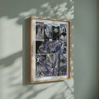 Video of the Sung Jinwoo Dual Daggers manga poster inspired by Solo Leveling in a light wood frame on a sage green wall