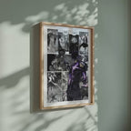 Video of the Sung Jinwoo Shadow Monarch manga poster inspired by Solo Leveling in a light wood frame on a sage green wall