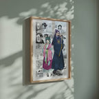 Video of the Maomao and Jinshi manga poster inspired by The Apothecary Diaries in a light wood frame on a sage green wall