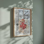 Video of the Sakura Kinomoto manga poster inspired by Cardcaptor Sakura in a light wood frame on a sage green wall