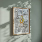 Video of the Minako Aino Sailor Venus manga poster inspired by Sailor Moon in a light wood frame on a sage green wall