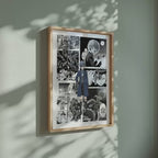 Video of the Ciel Phantomhive manga poster inspired by Black Butler in a light wood frame on a sage green wall