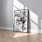 Rem manga poster inspired by Re:Zero in a black frame against a light gray wall