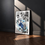 Rimuru Tempest manga poster inspired by That Time I Got Reincarnated as a Slime in a black frame against a charcoal gray wall