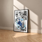 Rimuru Tempest manga poster inspired by That Time I Got Reincarnated as a Slime in a black frame against a warm beige wall