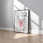Chibiusa Sailor Chibi Moon manga poster inspired by Sailor Moon in a black frame against a light gray wall
