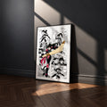Sango manga poster inspired by Inuyasha in a black frame against a charcoal gray wall