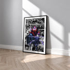 Shadow Army manga poster inspired by Solo Leveling in a black frame against a light gray wall